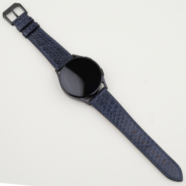 Navy Snake Sea Leather Samsung Watch Band