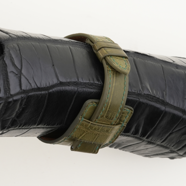 Olive Green Alligator Leather Bund Strap