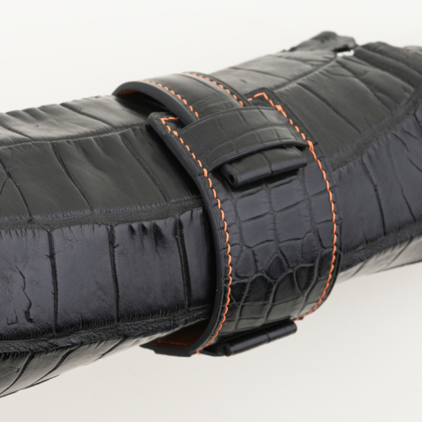 Black Alligator Leather Bund Strap - Image 2