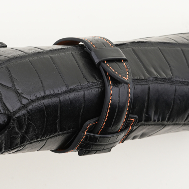 Black Alligator Leather Bund Strap - Image 3