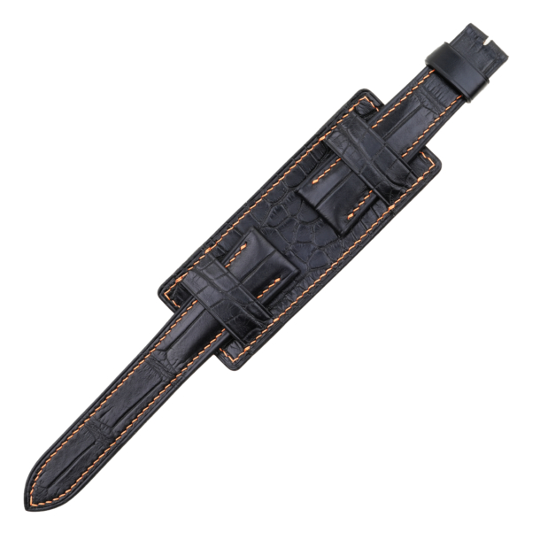 Black Alligator Leather Bund Strap - Image 7