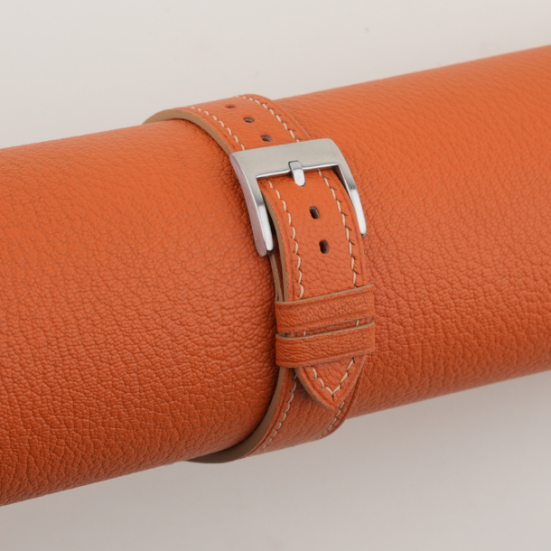 Orange Alran Chevre Leather Watch Strap