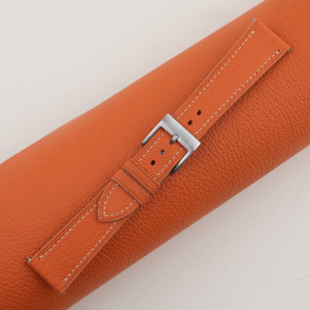 Orange Alran Chevre Leather Watch Strap
