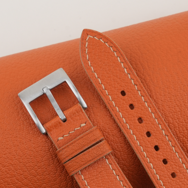Orange Alran Chevre Leather Watch Strap