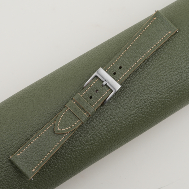 Moss Green Alran Chevre Leather Watch Strap