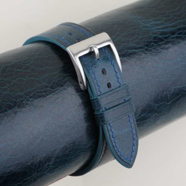 Ocean Blue Waxed Leather Watch Strap