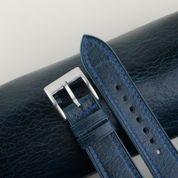 Ocean Blue Waxed Leather Watch Strap