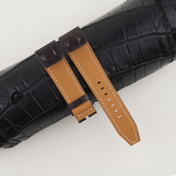 Dark Brown Alligator Fixed Bars Watch Strap