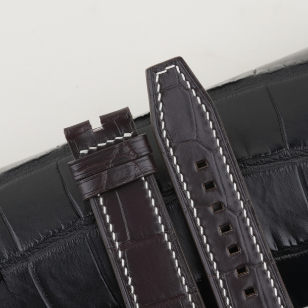 Dark Brown Alligator Fixed Bars Watch Strap