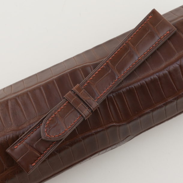 Medium Brown Alligator Leather Watch Strap