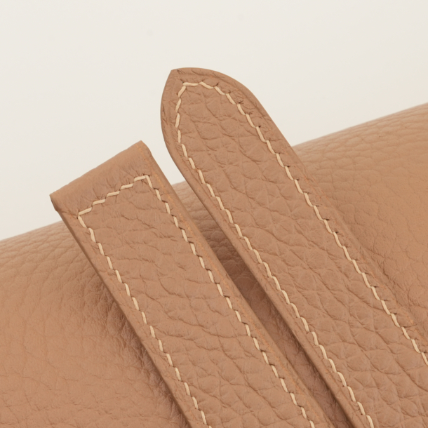 Beige Togo Leather Single Folding Watch Strap - Image 2