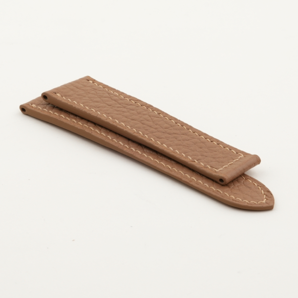 Beige Togo Leather Single Folding Watch Strap