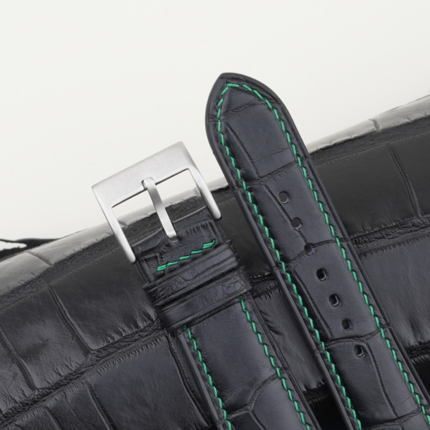 Chaykin Black Alligator Leather Watch Strap