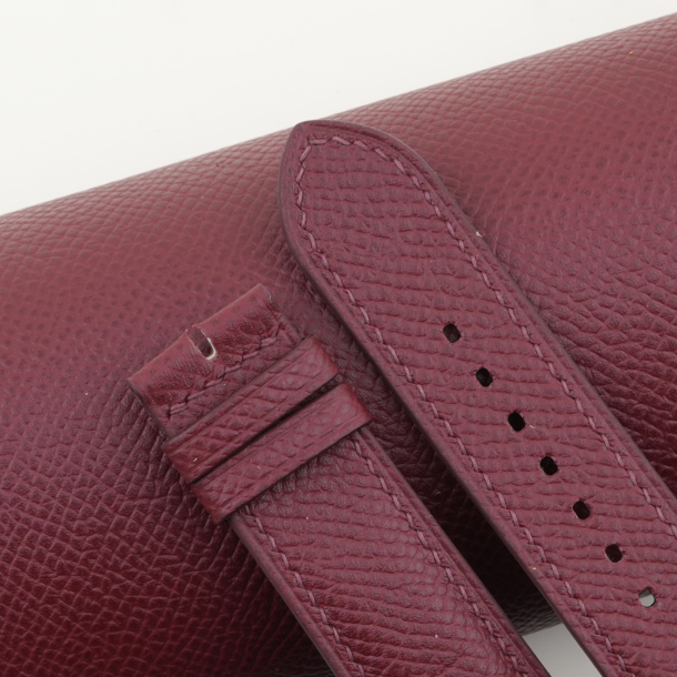 Burgundy Black Lining Epsom Padded Leather Watch Strap - Image 3