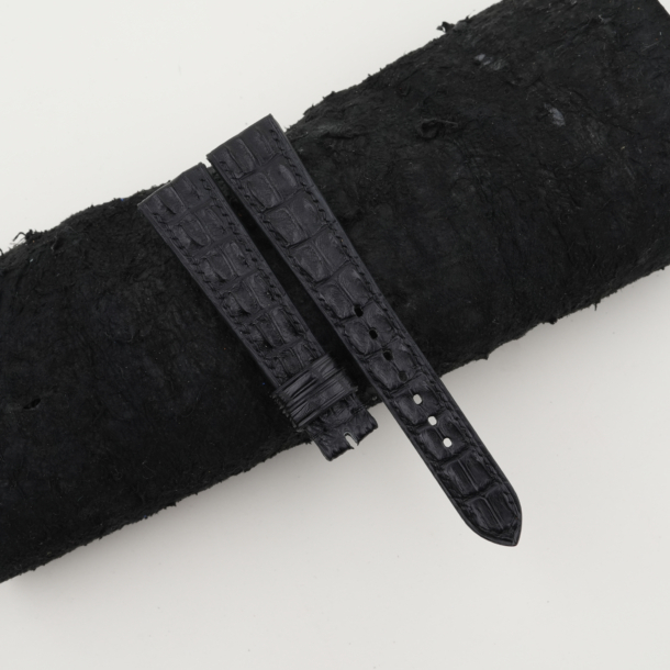 Black Double Hornback Nubuck Lining Alligator Watch Strap - Image 2