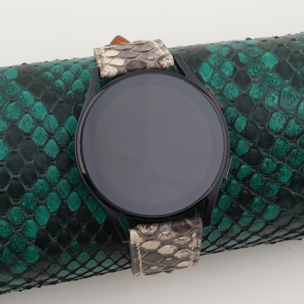 White Python Leather Samsung Watch Band