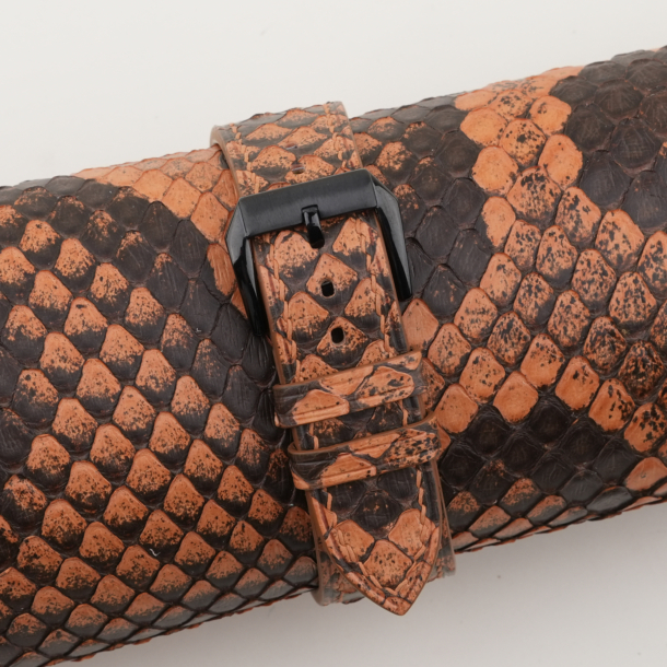 Orange Python Leather Samsung Watch Band