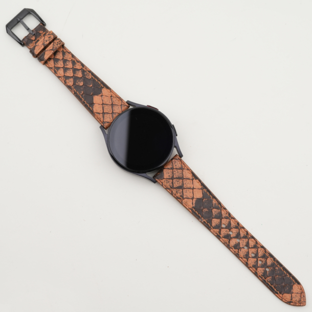 Orange Python Leather Samsung Watch Band