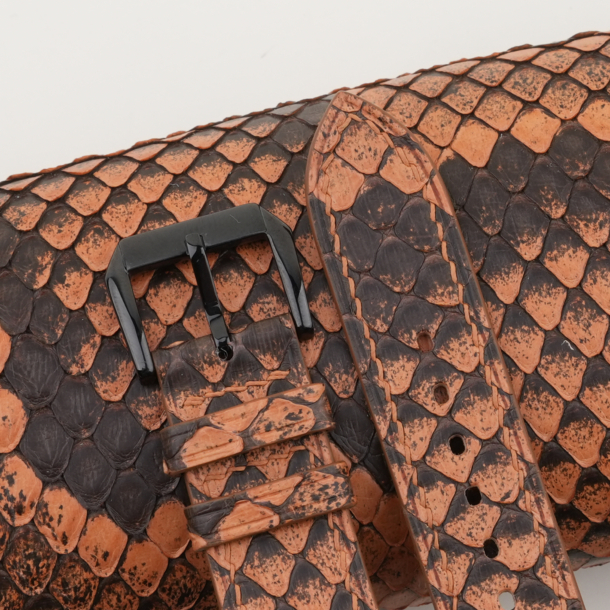 Orange Python Leather Samsung Watch Band