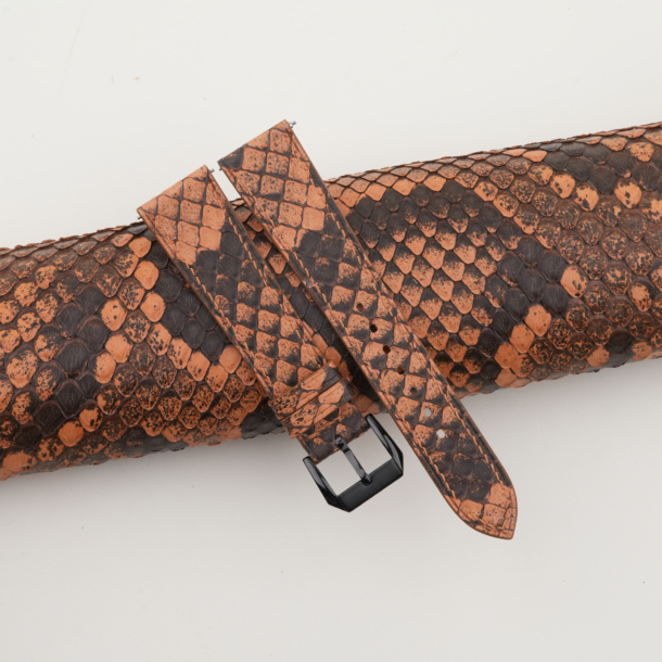 Orange Python Leather Samsung Watch Band