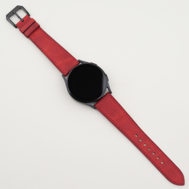 Red Maya Leather Samsung Watch Band