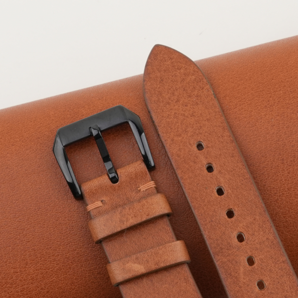 Golden Brown Smooth Calf Leather Samsung Watch Band