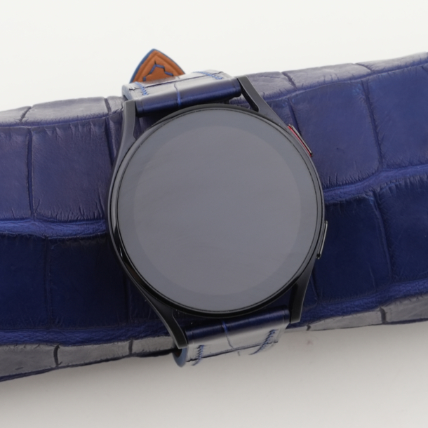 Dark Blue Alligator Leather Samsung Watch Band