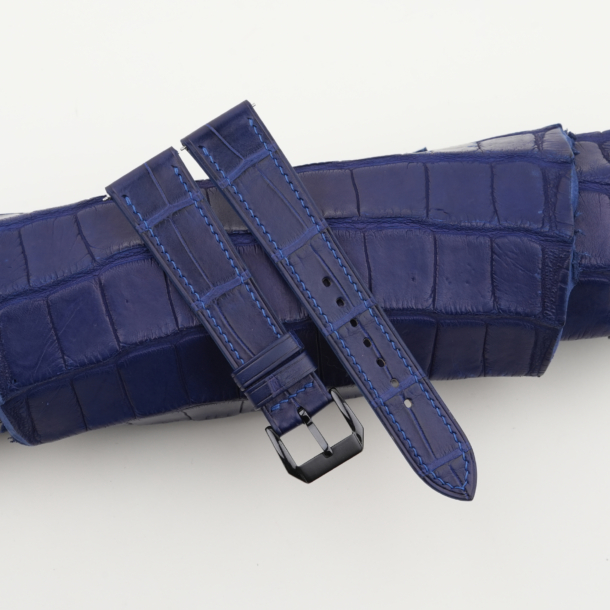 Dark Blue Alligator Leather Samsung Watch Band