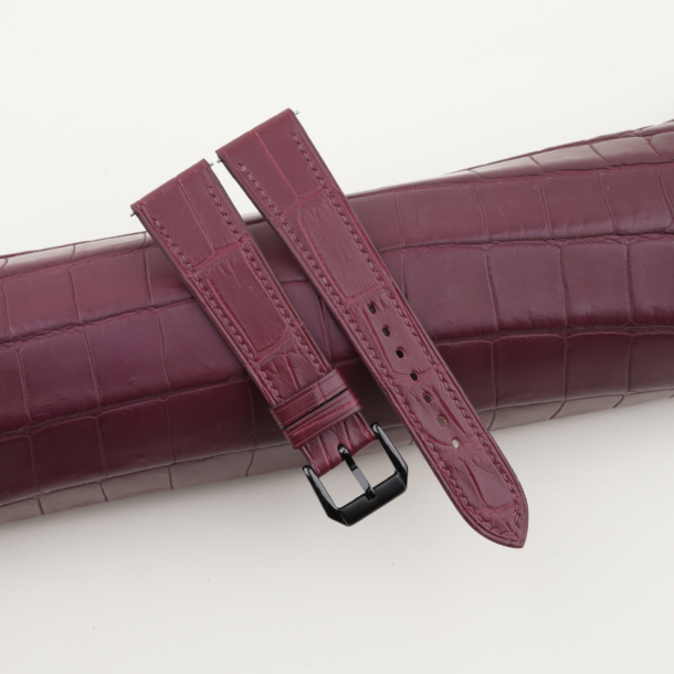 Burgundy Alligator Leather Samsung Watch Band