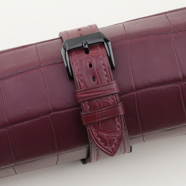 Burgundy Alligator Leather Samsung Watch Band
