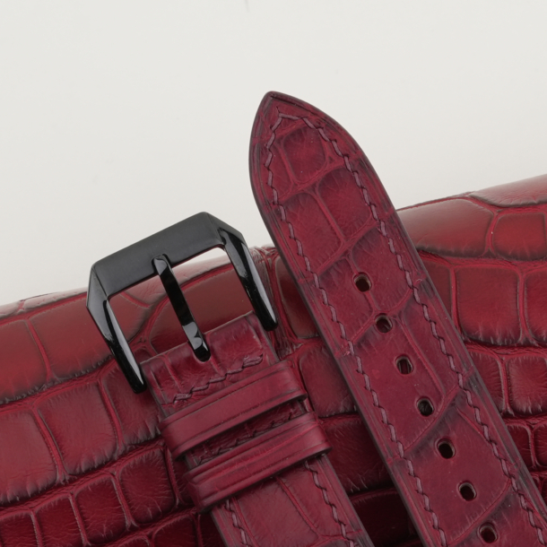 Bordeaux Alligator Leather Samsung Watch Band
