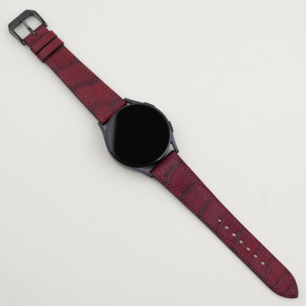 Bordeaux Alligator Leather Samsung Watch Band
