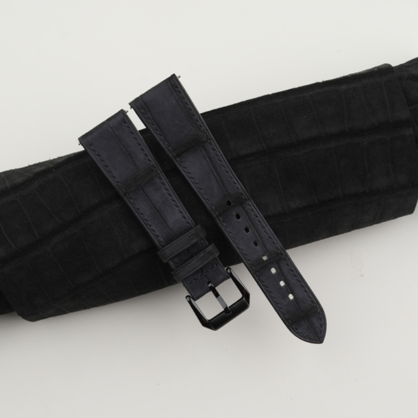 Nubuck Black Alligator Leather Samsung Watch Band