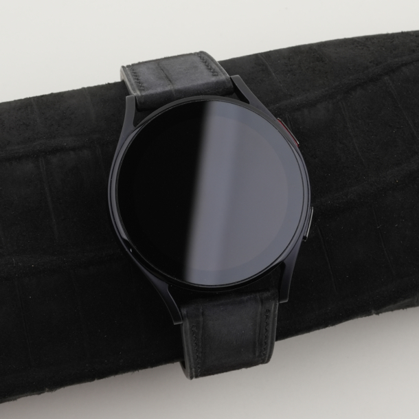 Nubuck Black Alligator Leather Samsung Watch Band