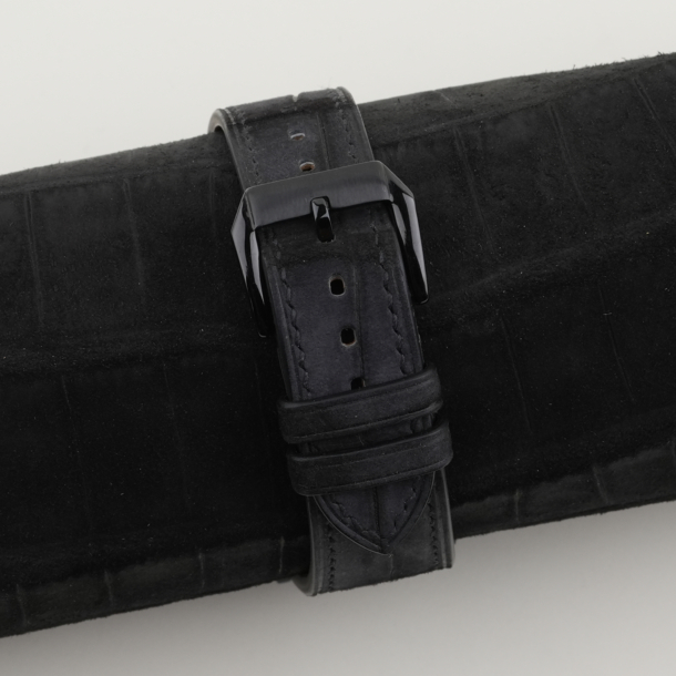 Nubuck Black Alligator Leather Samsung Watch Band