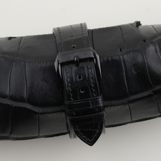 Black Alligator Leather Samsung Watch Band