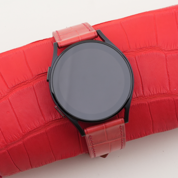 Red Alligator Leather Samsung Watch Band