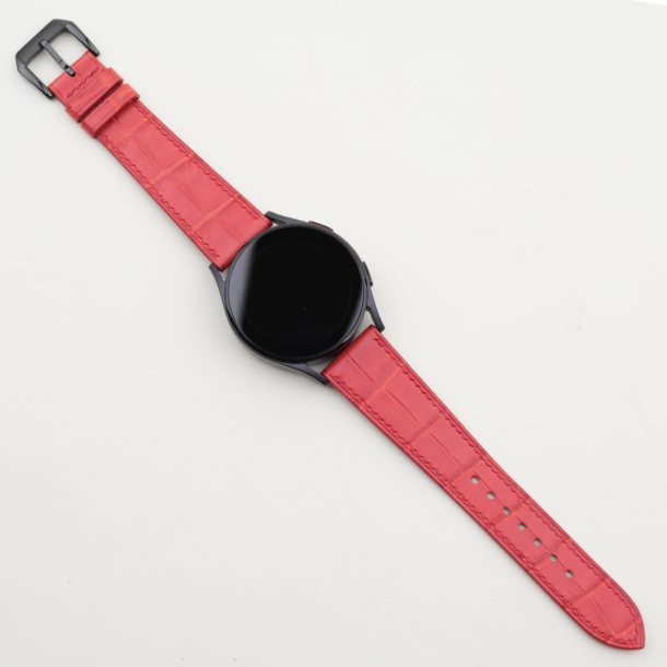 Red Alligator Leather Samsung Watch Band