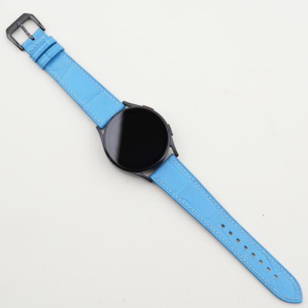 Miami Blue Alligator Leather Samsung Watch Band