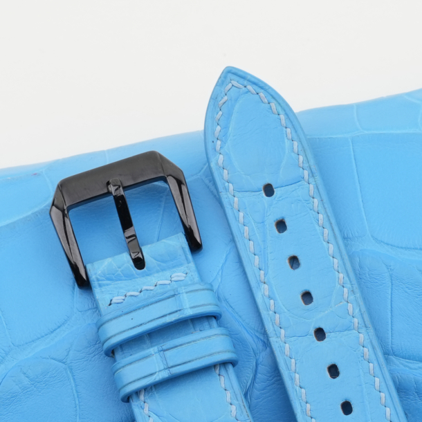 Miami Blue Alligator Leather Samsung Watch Band