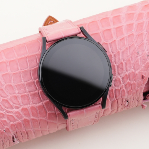 Pink Alligator Leather Samsung Watch Band