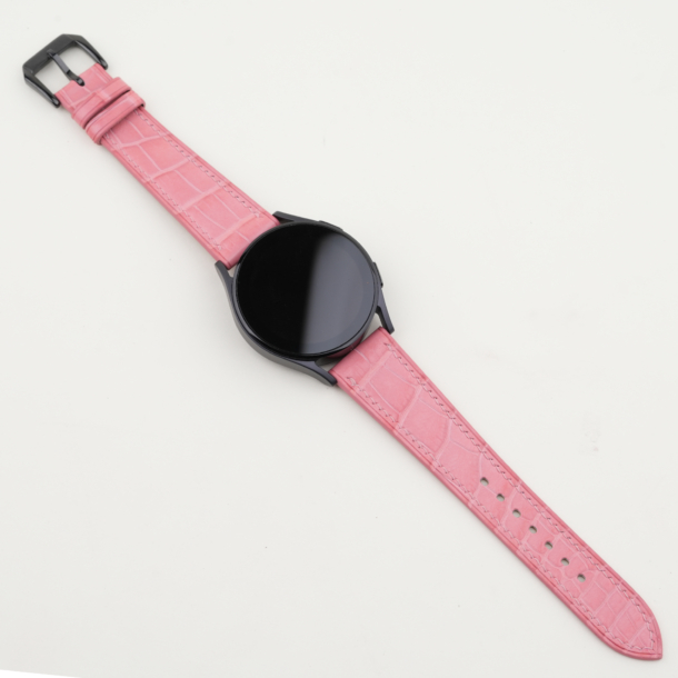 Pink Alligator Leather Samsung Watch Band