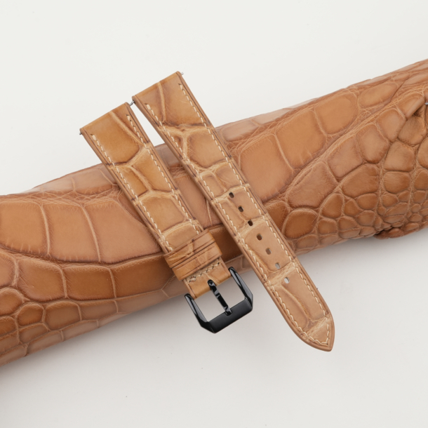 Patina Light Natural Alligator Leather Samsung Watch Band