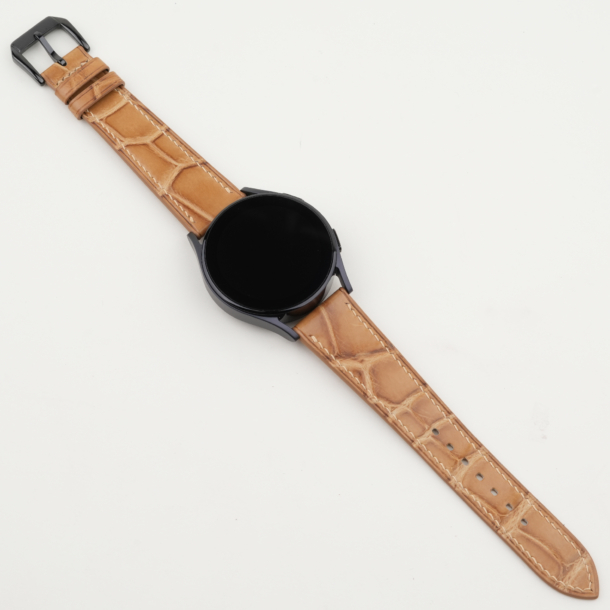 Patina Light Natural Alligator Leather Samsung Watch Band