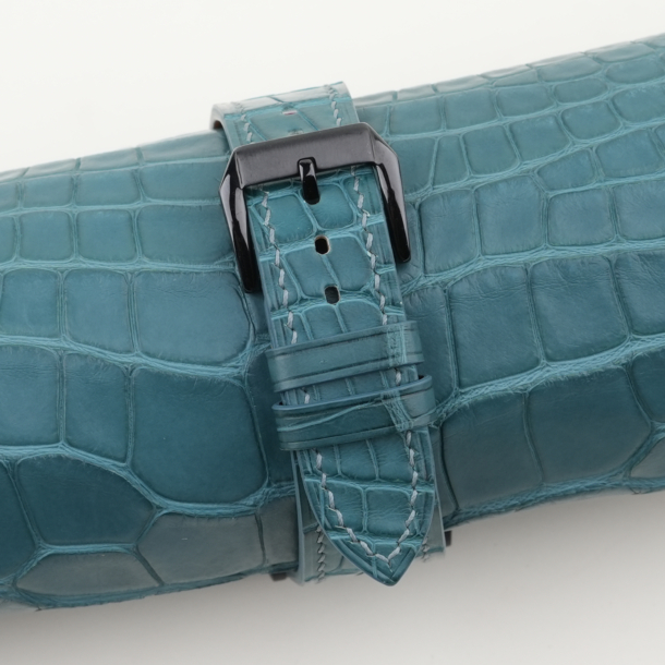 Aqua Green Alligator Leather Samsung Watch Band