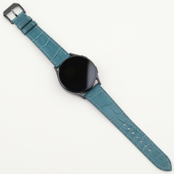 Aqua Green Alligator Leather Samsung Watch Band
