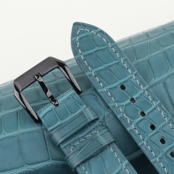 Aqua Green Alligator Leather Samsung Watch Band