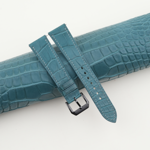 Aqua Green Alligator Leather Samsung Watch Band