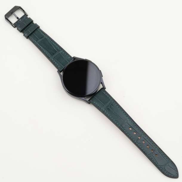Dark Green Alligator Leather Samsung Watch Band