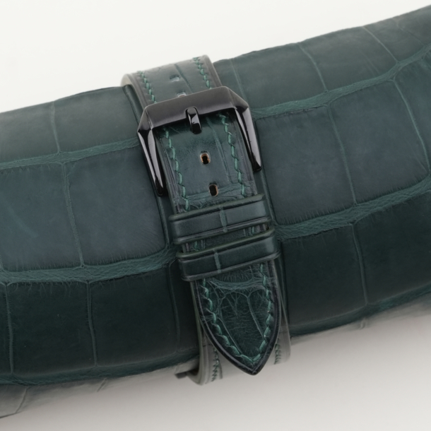 Dark Green Alligator Leather Samsung Watch Band